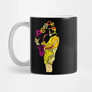 Music for Peace with Saxophone Musician Mug